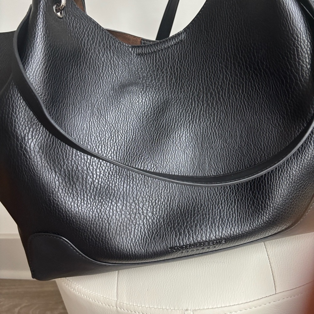 Sondra Roberts Black Leather Shoulder Bag